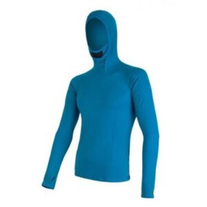 Pánské triko s kapucí Sensor MERINO DOUBLE FACE modré 16200085