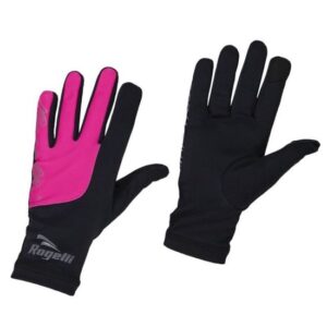 Dámské běžecké zimní rukavice Rogelli Touch, 890.004. černé-reflexní růžové