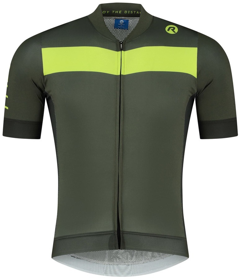 Cyklistický dres Rogelli Prime khaki/reflexně žlutý